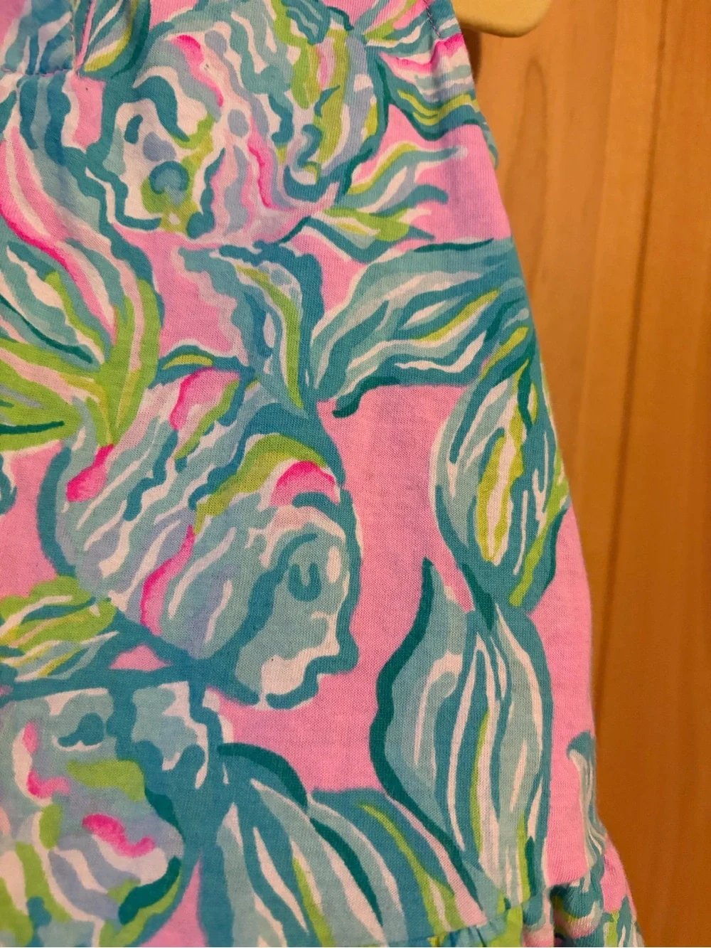Lilly Pulitzer Sleeveless Dress Baby Lilly Tropical Floral Pink 12-18 Mo fish
